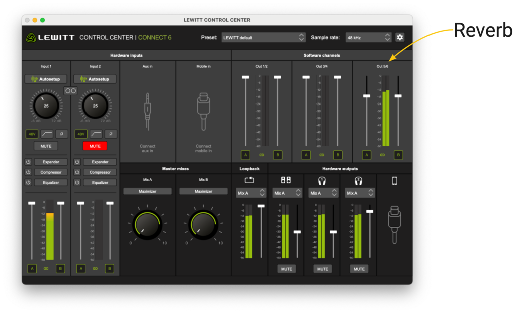 control center reverb
