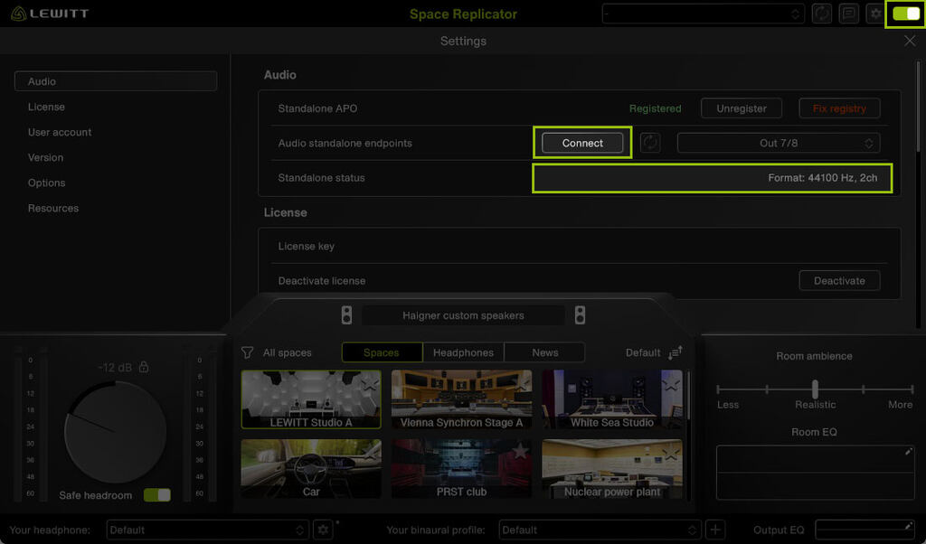 Space Replicator Settings