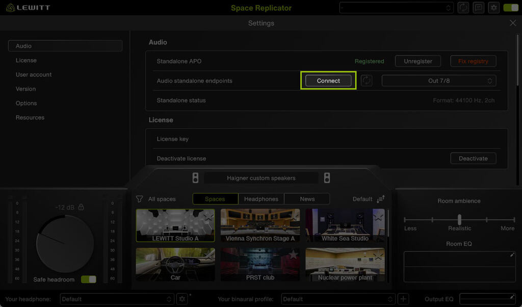 Space Replicator Settings