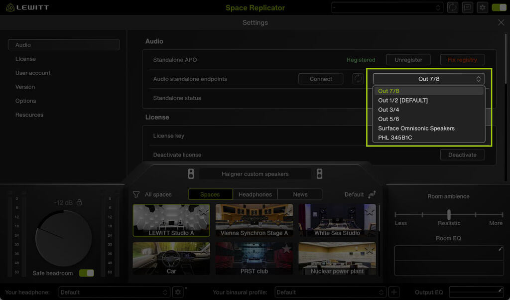 Space Replicator Settings