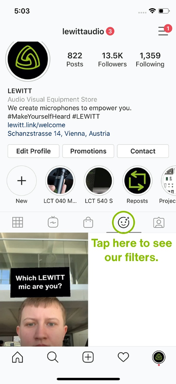 LEWITT Instagram filter - Which mic are you?