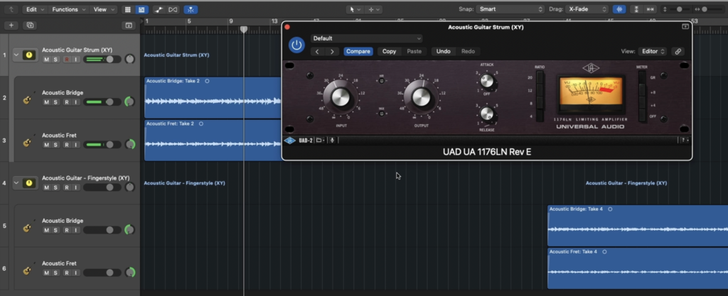 Parallel compression with UAD 1176 plugin
