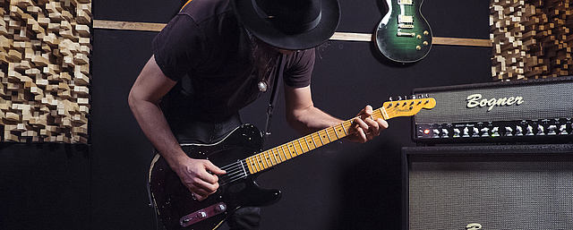 Nine inch nails guitarist Robin Finck is rocking his Fender guitar