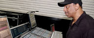 Rick Camp on his console [Photo © Jorina King]