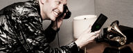 This image shows Brian Vibberts recording with his LCT 640 studio condenser microphone