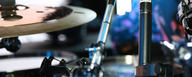 This image shows a LCT 340 small-capsule condenser on a drum kit