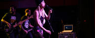Christina Chriss of Kaleido with her go-to mic the MTP 550 DM live performance microphone