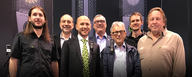 Pictured (L-R) are Moritz Lochner, LEWITT Head of Product Management; Jim Pace METAlliance Executive Director; Roman Perschon, LEWITT Founder & CEO; Mike Van Der Logt, LEWITT Head of Sales; Al Schmitt, METAlliance Co-founder; Matthias Pleyer, LEWITT Head of Marketing; and Ed Cherney, METAlliance Co-founder. Photo by David Goggin.